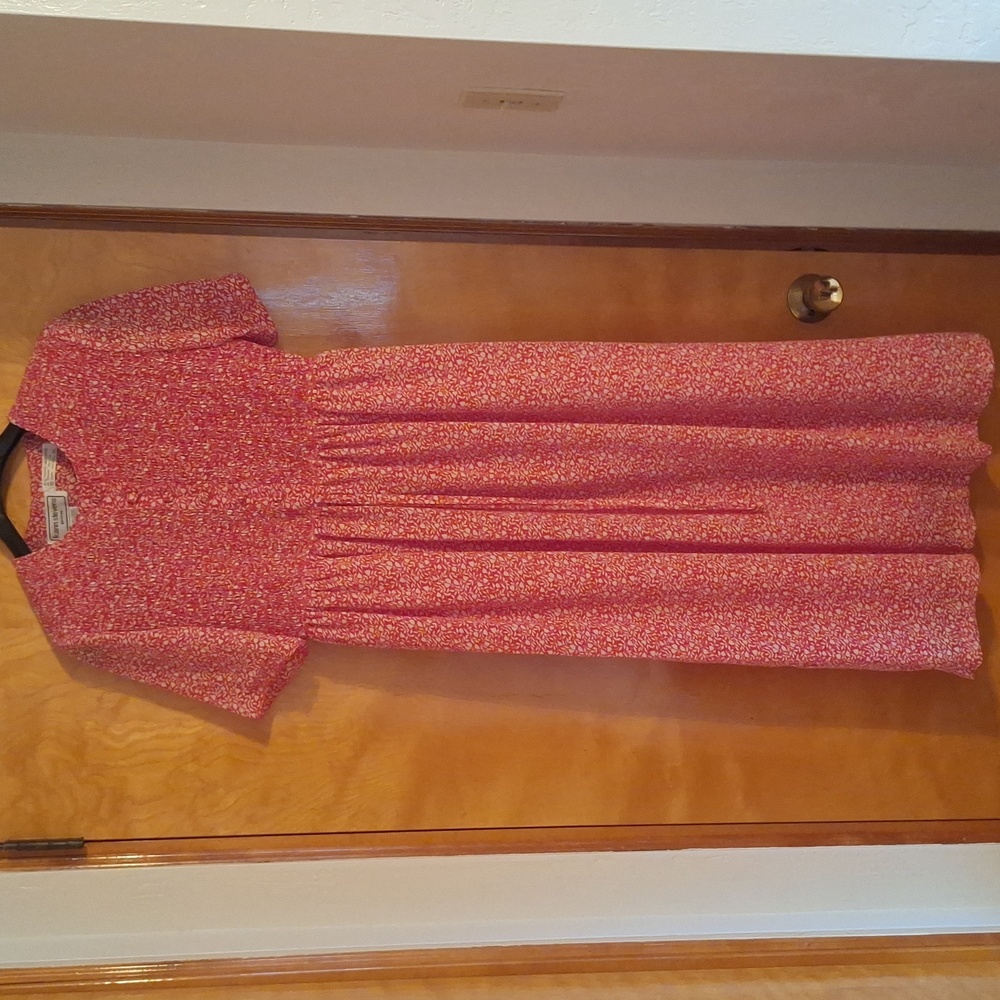 Karin Stevens Petites Red Flowered Print Dress Size 8 NWT